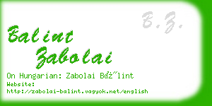 balint zabolai business card